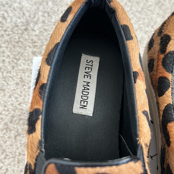 Steve Madden “Eccentric” Leopard Calf Hair Slip On Sneaker, 8 - Picture 3 of 13